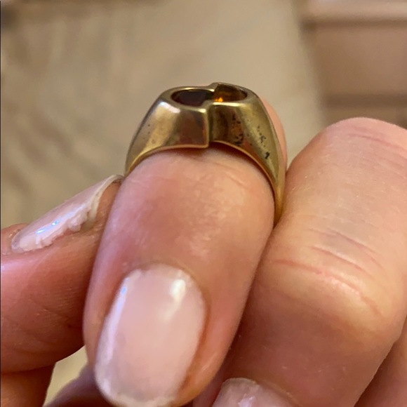 14k stamped solid Gold  semi precious stone s ring - Picture 6 of 6